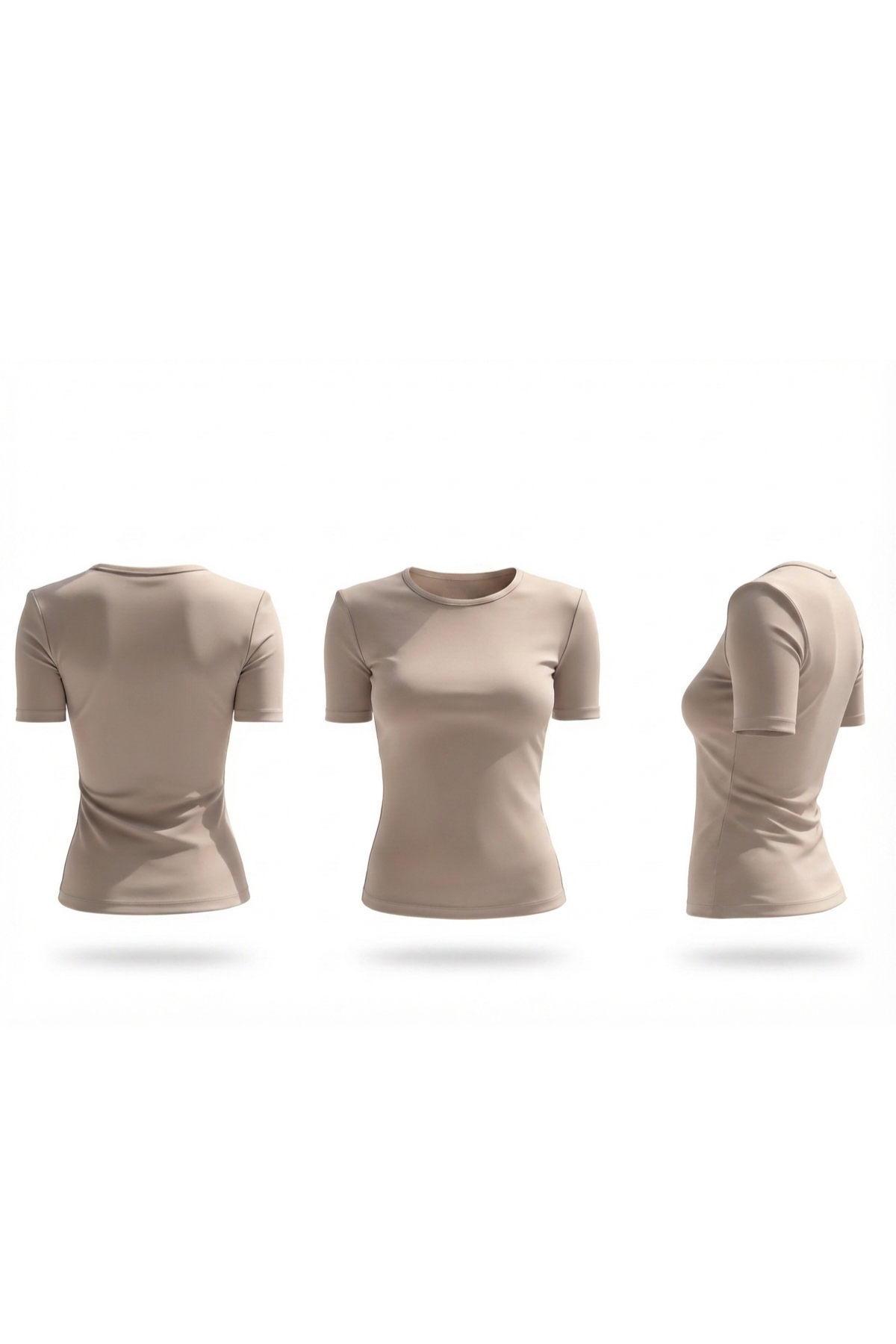 Nude Short Sleeves Top (Scuba)