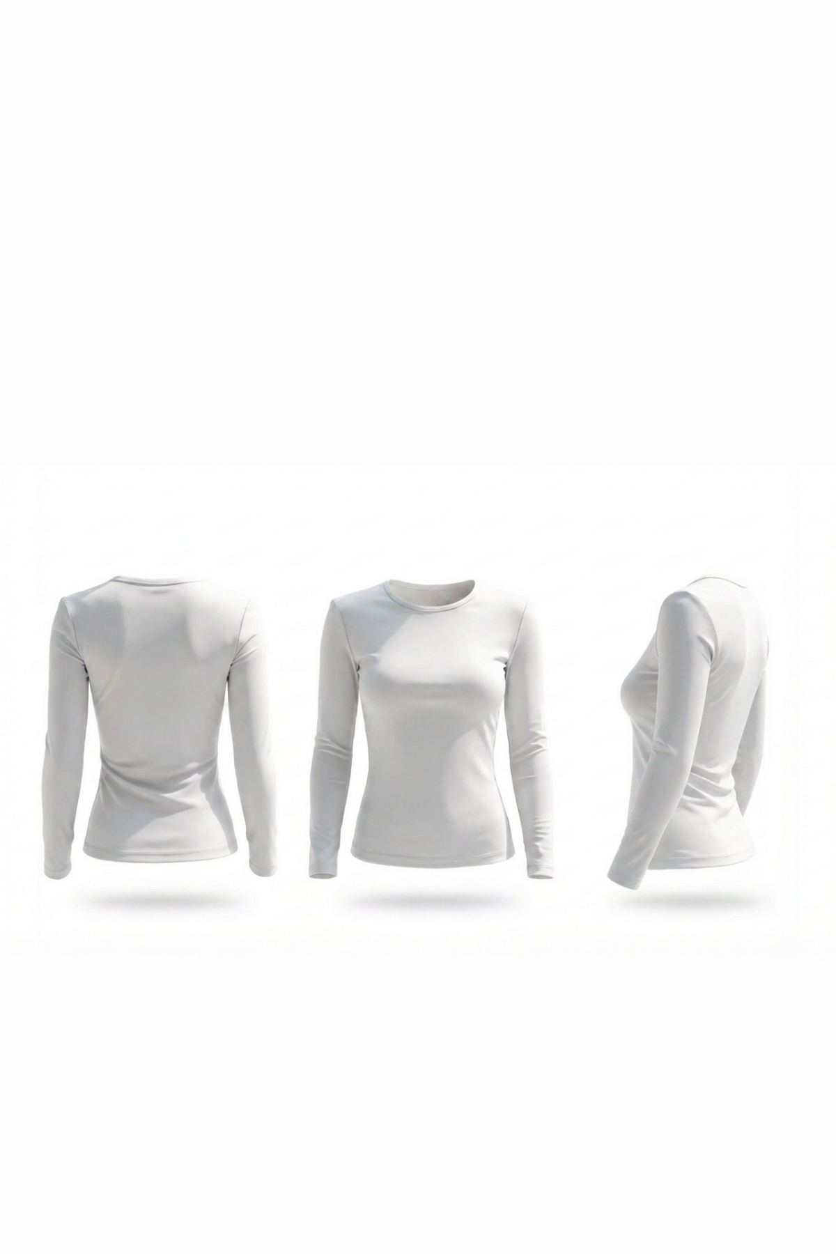 White Long Sleeves Top (Scuba)