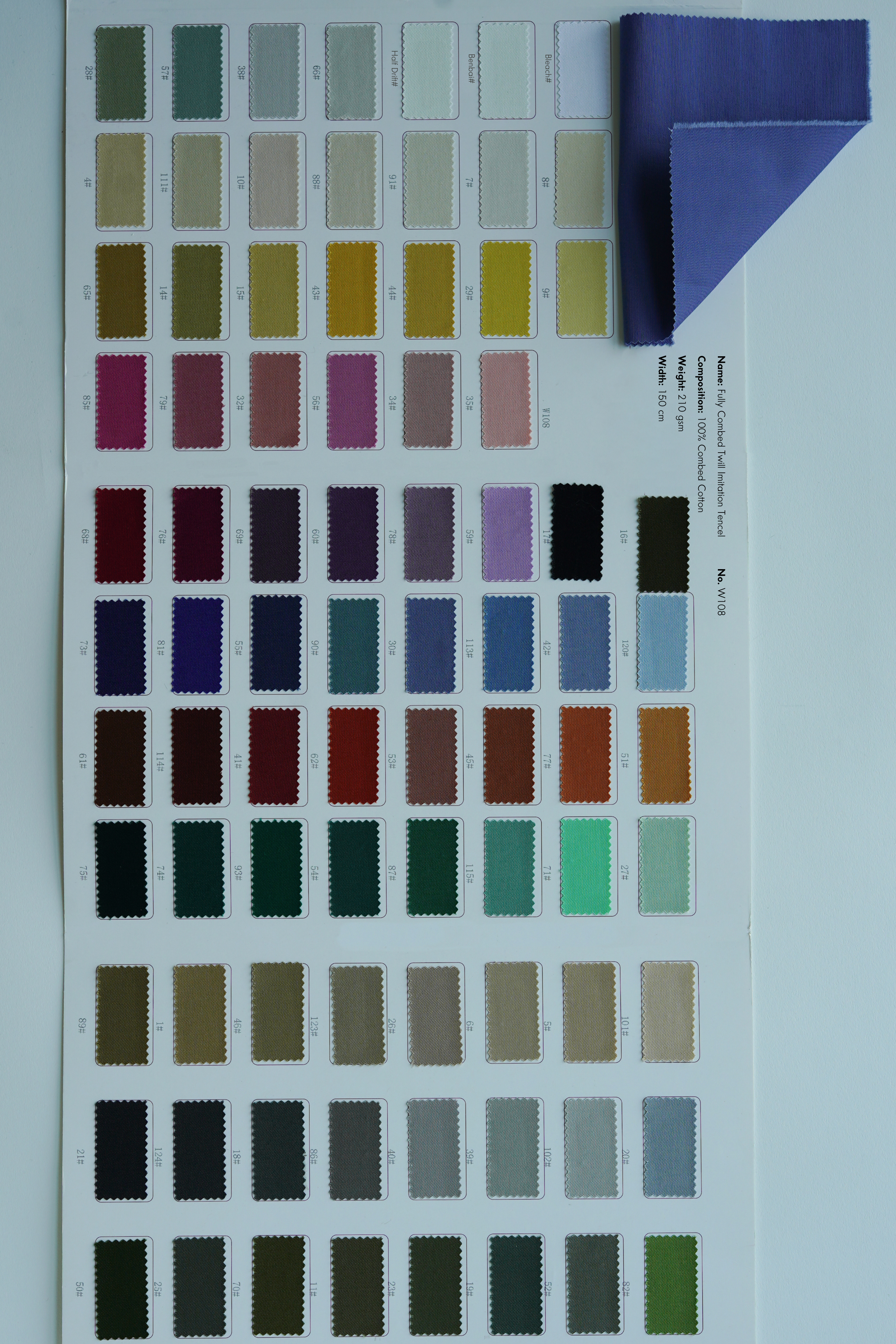 100% Combed Cotton(210gsm) No.7