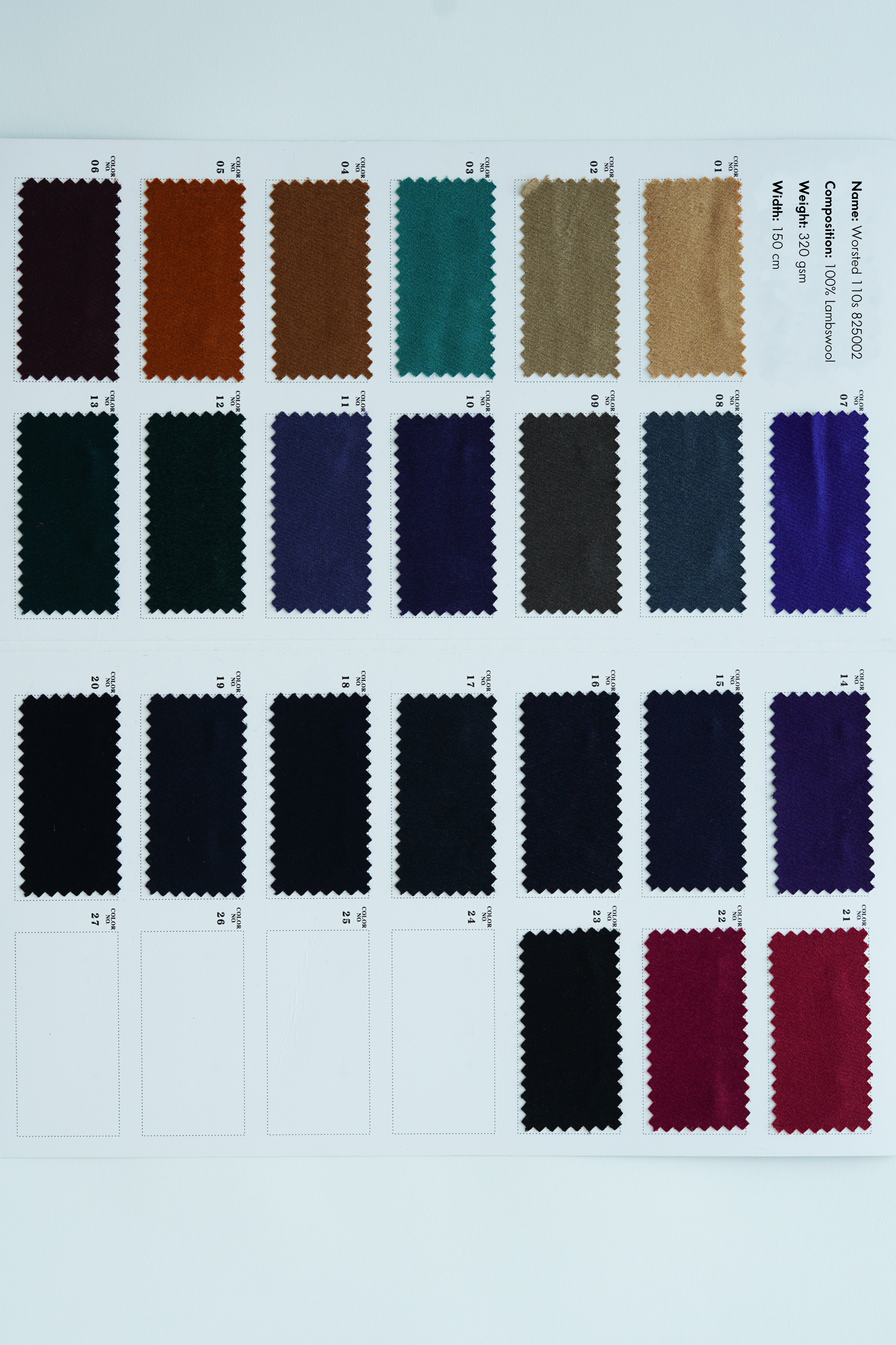 Lambswool, Silk, and Camel Hair Blends (Variable Composition and Weight) No.4