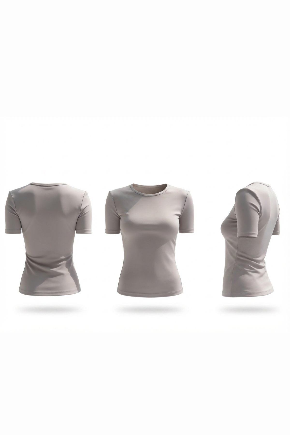 Grey Short Sleeves Top (Scuba)