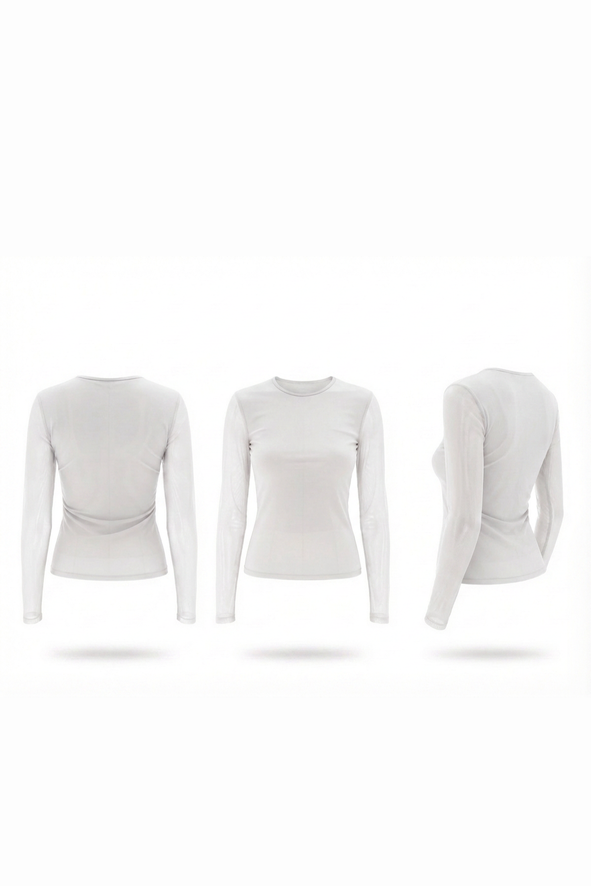 White Long Sleeves Top (Tulle)