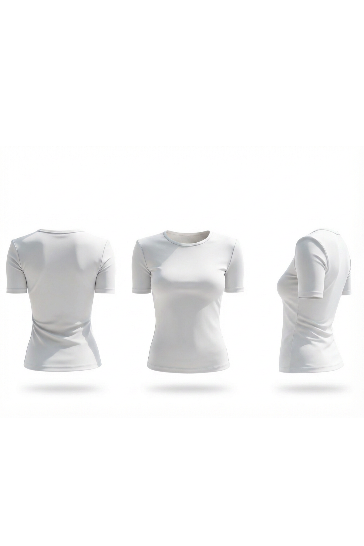 White Short Sleeves Top (Scuba)