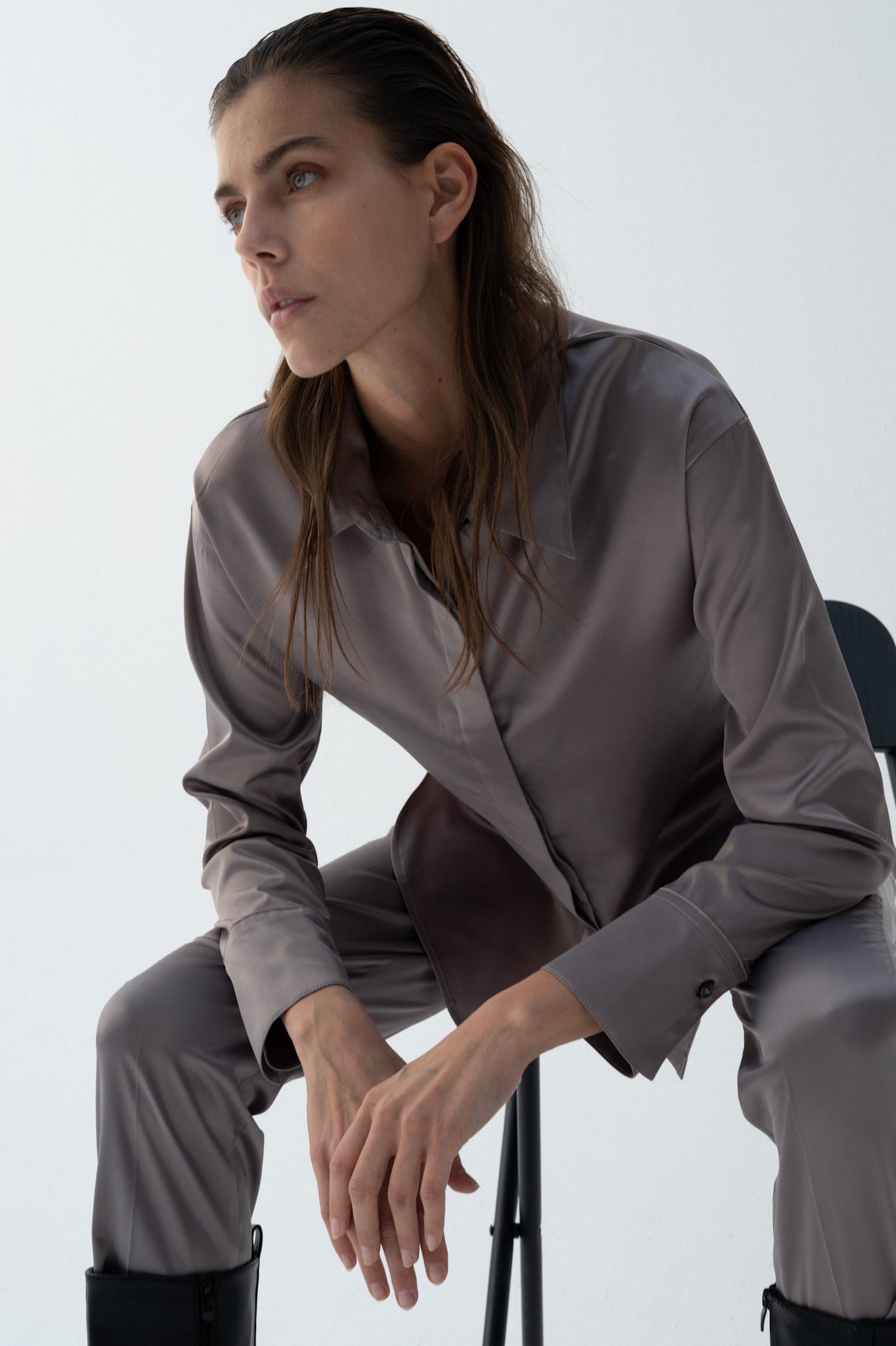Grey Shirt (Satin)