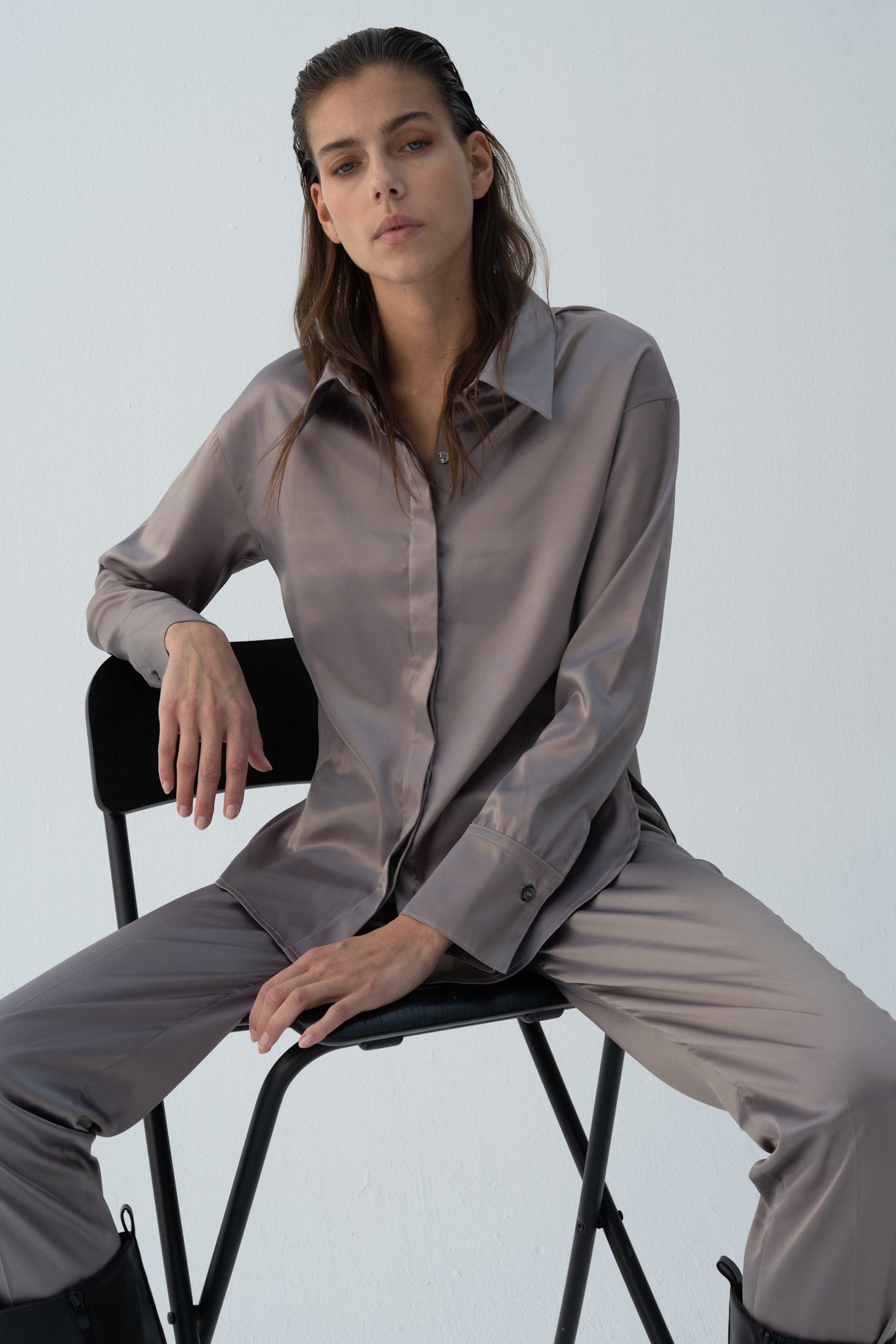 Grey Shirt (Satin)