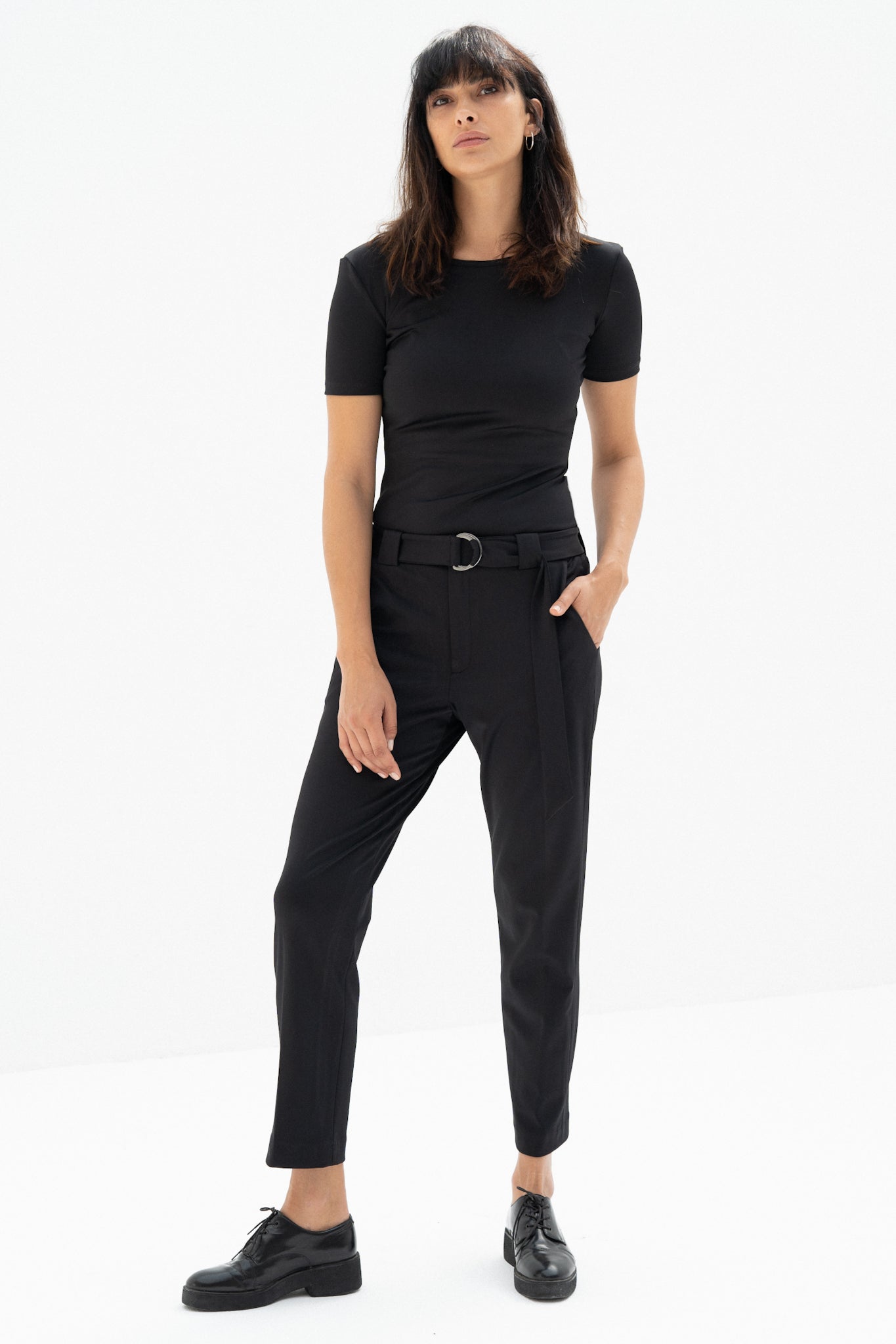 Black Short Sleeves Top (Scuba)