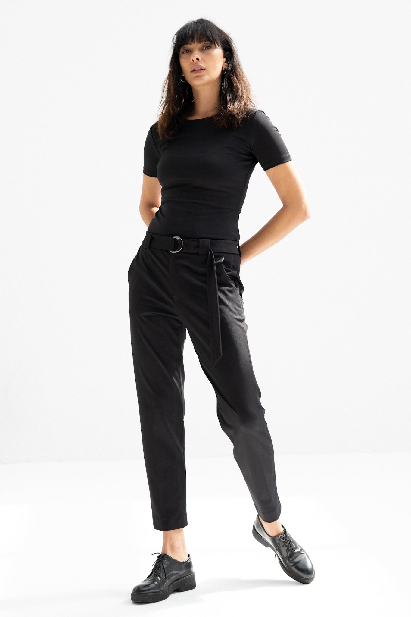 Black Short Sleeves Top (Scuba)
