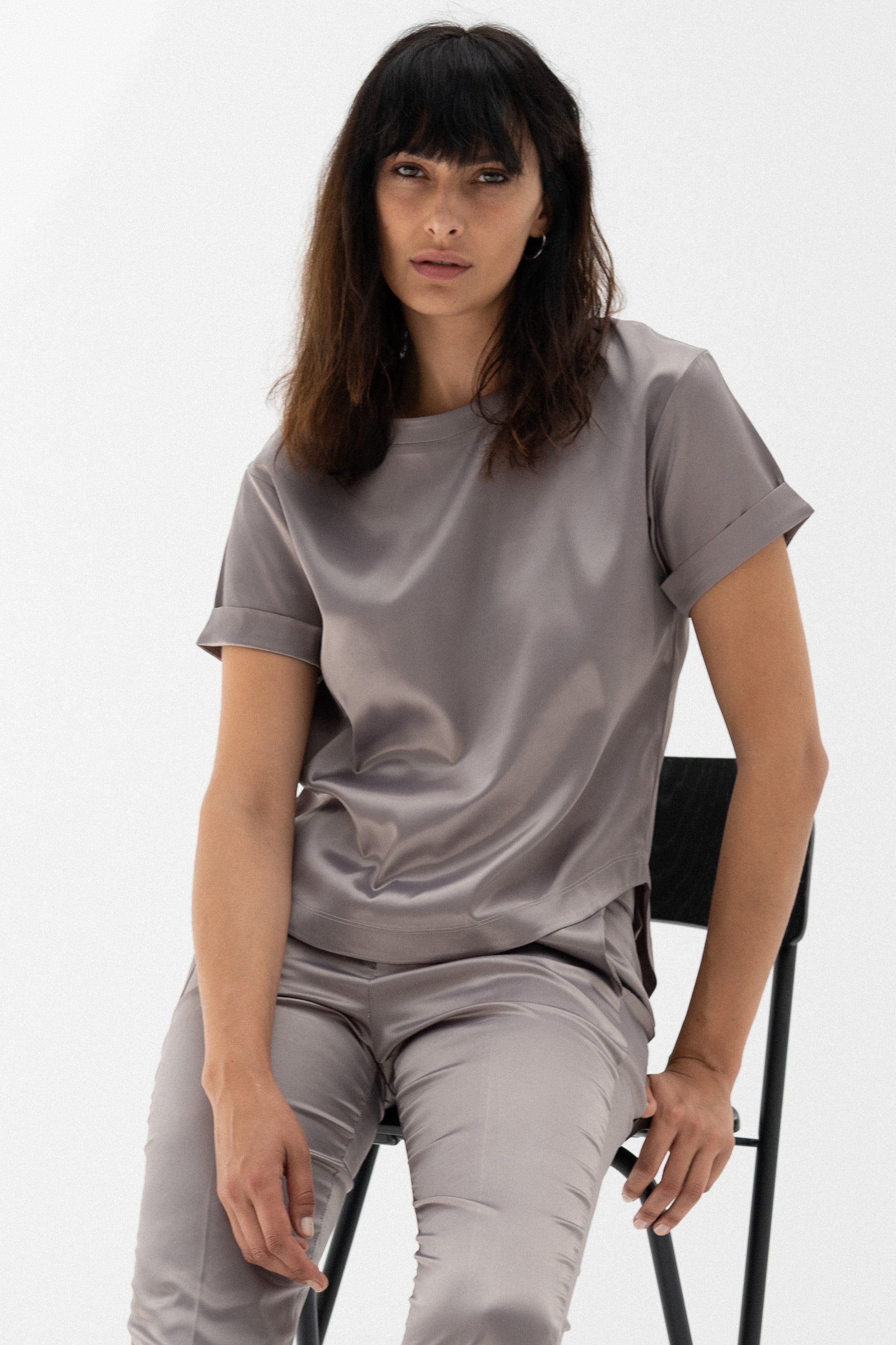 Grey T-Shirt (Satin)